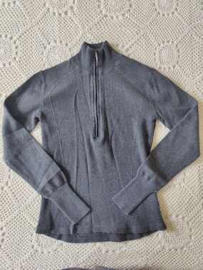 Eddie Bauer Gray Half-Zip Pullover